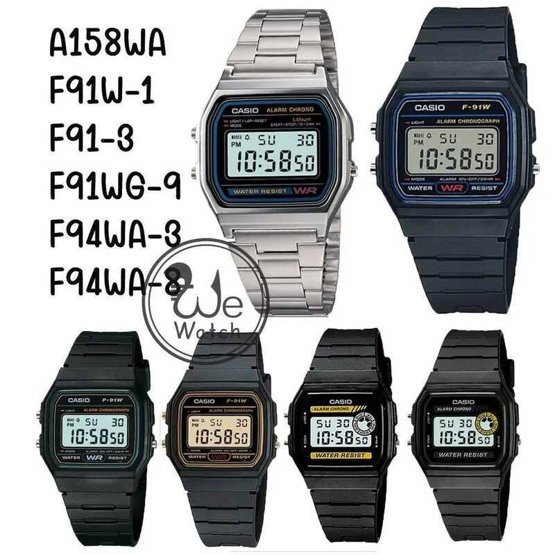 D94 CASIO รุ่น F91w F94wa A158 นาฬิกาข้อมือ ตำนานต้องรุ่นนี้ กันน้ำ พร้อมกล่องและประกัน 1 ปี CMG F9