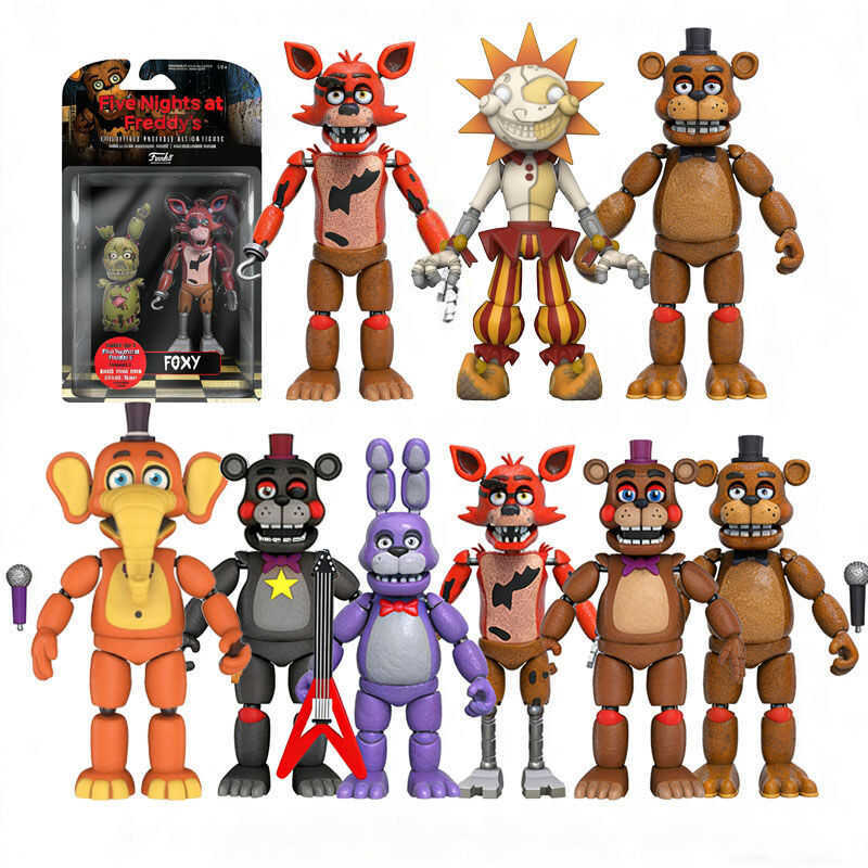 Nights Five At Freddys Funko POP Multi-Joint เคลื่อนย้ายได้ Action Figure Freddy Foxy Sun Moon ซ้าย