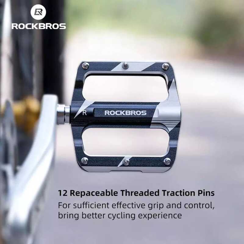ROCKBROS ~ Mountain Bike Pedals Aluminum Alloy Road Bike Cleats Pedals 9/16 Lightweight Bike Pedals