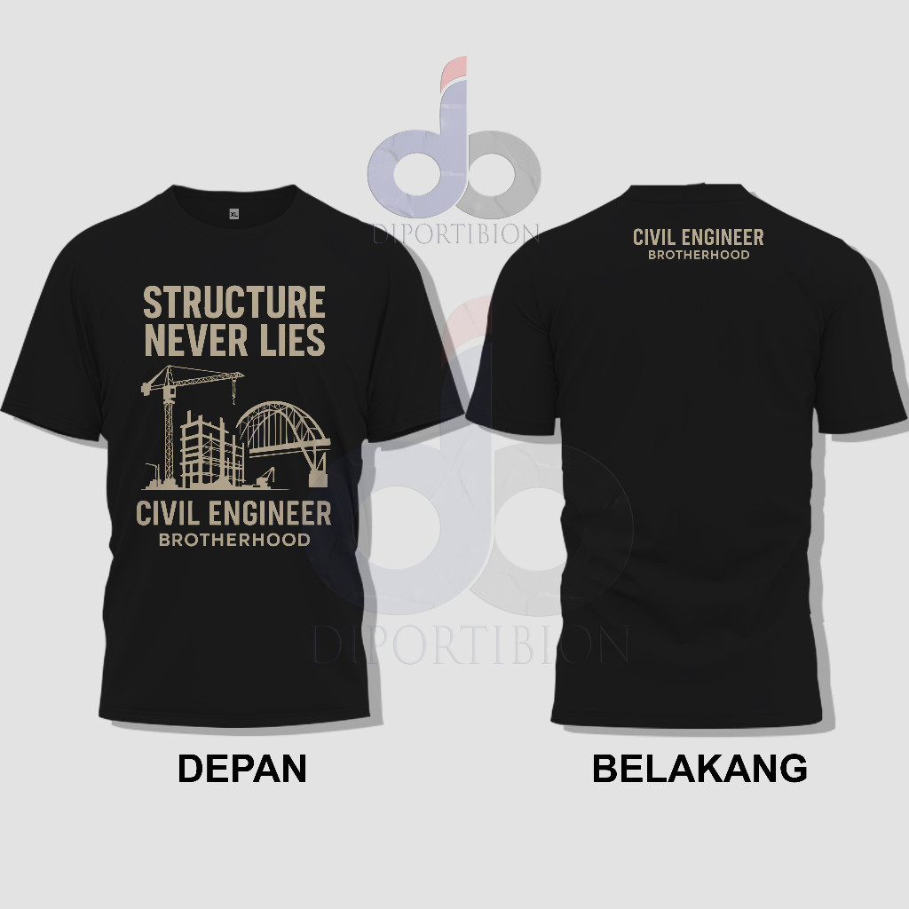 Civil Engineer Brotherhood Full Print Jersey Microfiber Short Sleeve Construction Casual T-Shirt