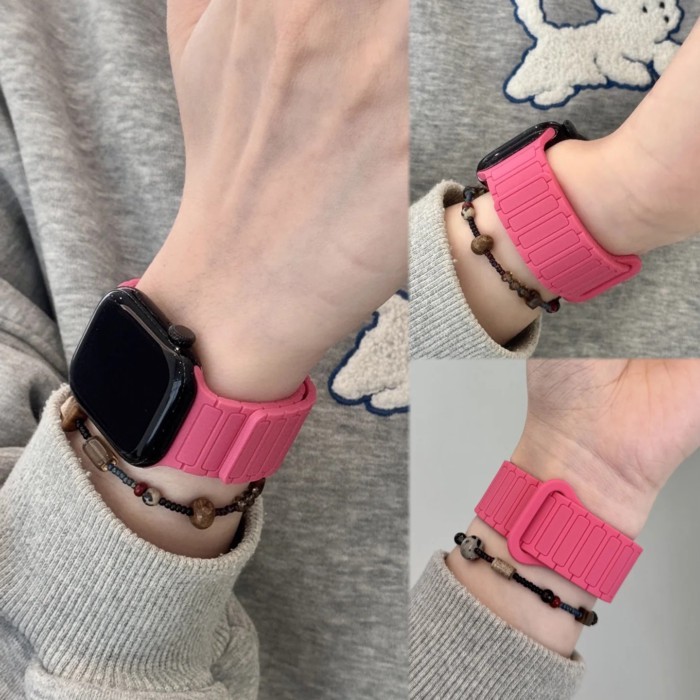 เหมาะสำหรับสาย Apple 11 watch ws10 รุ่น w9876 สายแม่เหล็กซิลิโคน