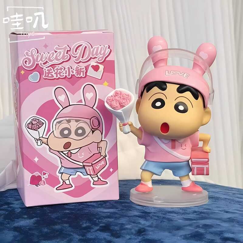 Wow Ji TOYS Free Flower Crayon Shin-Chan Doll Pink Rose Figure วันวาเลนไทน์ 520 ของขวัญแฟนฟรี