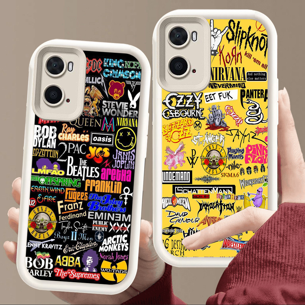 เคสสําหรับ OPPO A57 A77s A76 A36 A57e A96 A57s A77 นุ่มสีขาว E46 Rock Band
