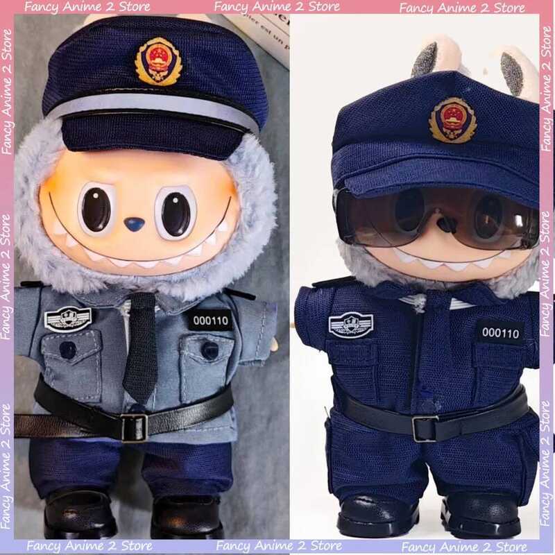 C New Doll Clothes Handsome Security Police Shirt Trousers Belt Shoes Outfit Mini Plush Doll Clothi