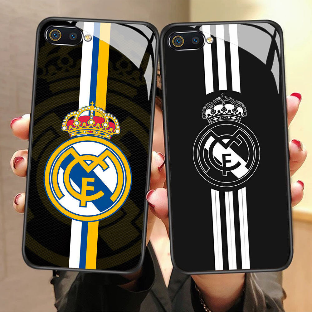 CK-25 Real Madrid Football Club HD Glass Casing สําหรับ Realme C1 C2 C2s OPPO A3S A5 A12E