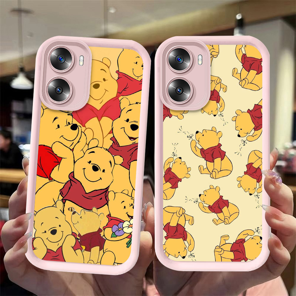 J-35 winnie the pooh ดำขาวชมพูเคสโทรศัพท์หรับ OPPO A57 A77S A57S A77 A56S A57E 5G