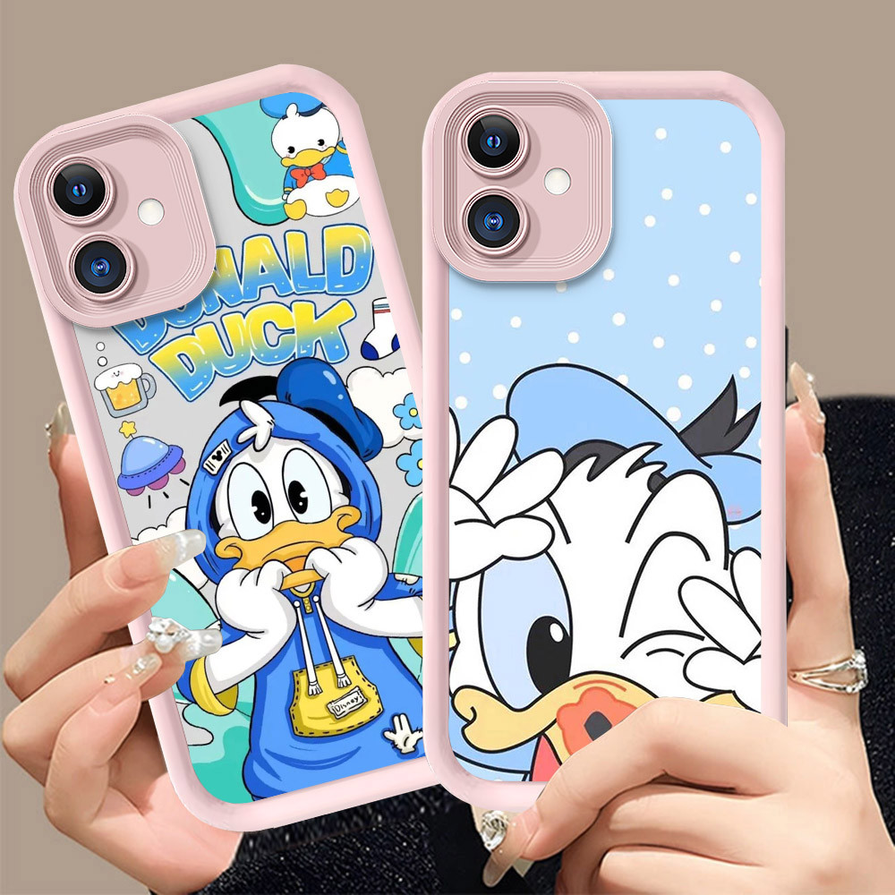 Q-13 Donald Duck ขาวดำเคสโทรศัพท์หรับ Samsung A05 A07 A06 A04E A04 A03 5G ปกสีชมพู