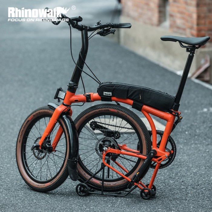 Rhinowalk Bike Tube  Frame Bag 2L Phone Bag Cycling Storage Travel Tools Bag For Brompton Folding B