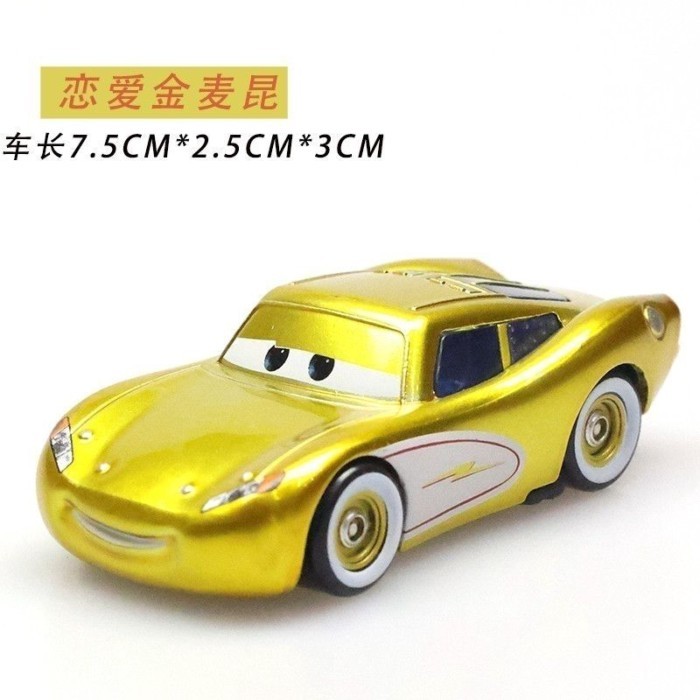 รถแข่งรถยนต์ Lightning Lightning McQueen Alloy รถของเล่นเด็ก Golden Dating McQueen+Trophy