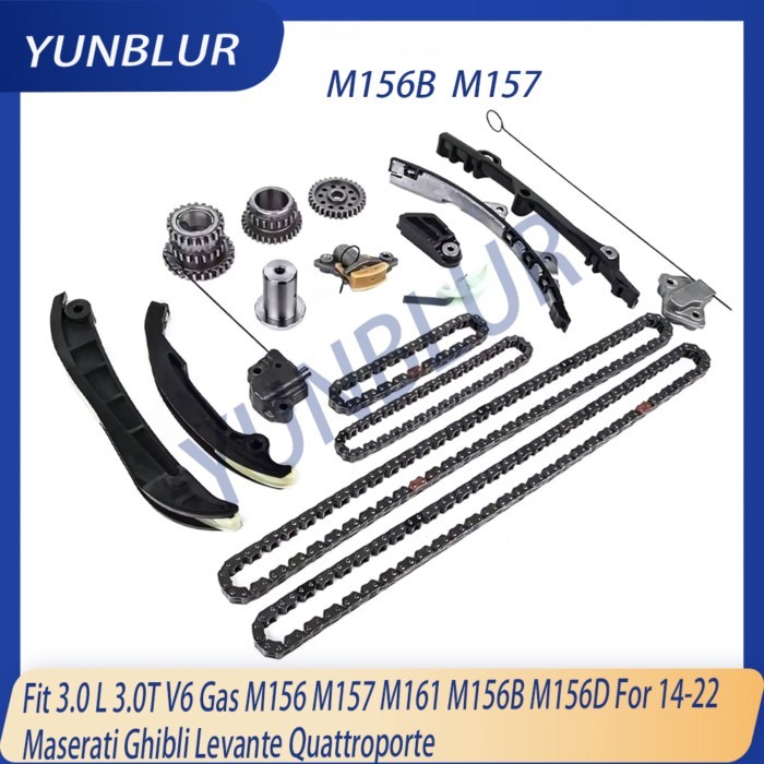 Engine Parts Timing Chain Kit Fit 3.0 L 3.0T V6 Gas M156 M157 M161 M156B M156D For 14-22 Maserati G