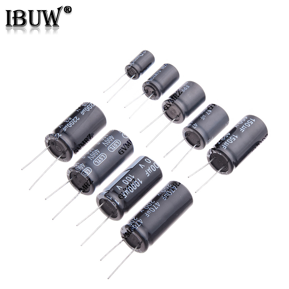 ชุดตัวเก็บประจุไฟฟ้า 10UF 20UF 100UF 220UF 330UF 470UF 400UF 4.7UF สําหรับ DIY ซ่อมวงจร 63V 100V 200