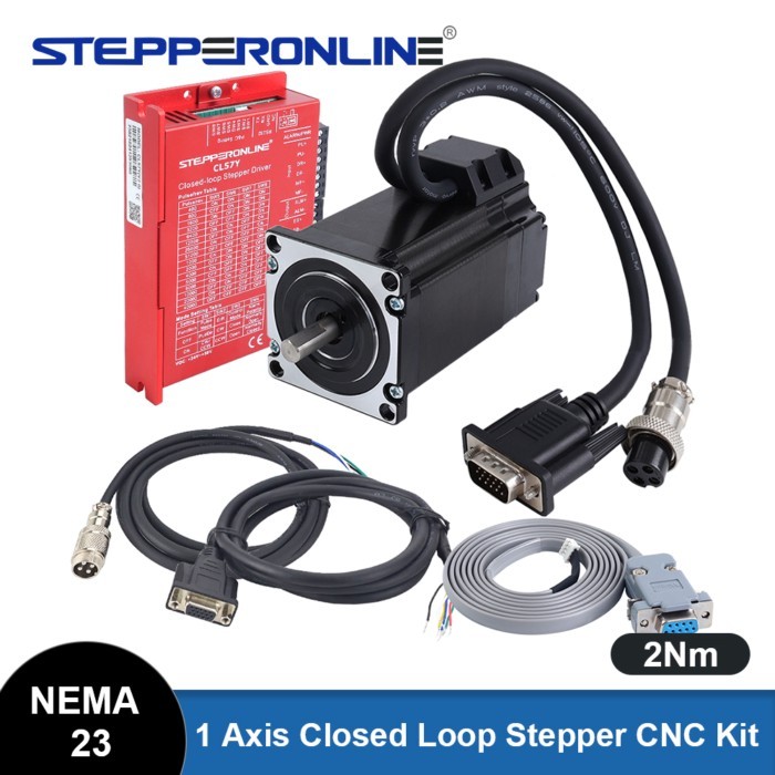 STEPPERONLINE Nema 23 Closed Loop Stepper Motor 2Nm 5A with Nema23 Hybrid Servo Driver CL57Y V2.0 C