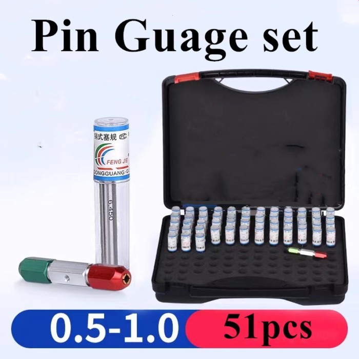 0.5~1.00mm Precision Steel Pin Gauge 0.5~1mm step 0.01mm Smooth Plug Gauge Hole Gauge set pin Measu