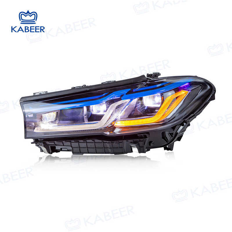 เหมาะสําหรับ 17-22 BMW BMW G30 ถึง G38 Blue Eyebrow Light Assembly เลนส์ H4LED ไฟหน้ารถ