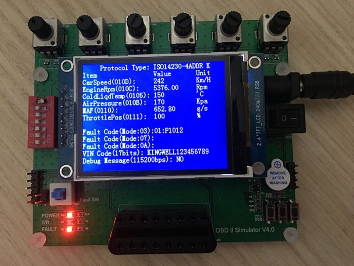 Vehicle OBD Simulator ECU J1939 Simulator ELM327 Testing and Development