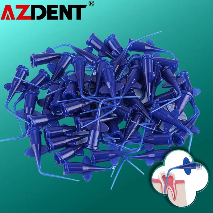 (Cant Heat )Dia 0.25mm Azdent Dental Disposable Plastic Syringe Tip Endo Irrigation Root Canal Late