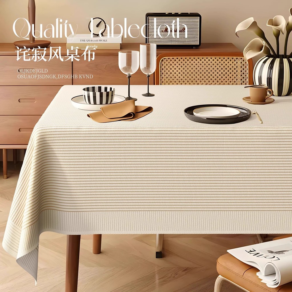 ผ้าปูโต๊ะอาหาร Jijifeng กันน้ำและกันความร้อน สวมใส่ง่ายด้วยวัสดุ PVC สไตล์หรู สำหรับโต๊ะอาหารหรือโต๊