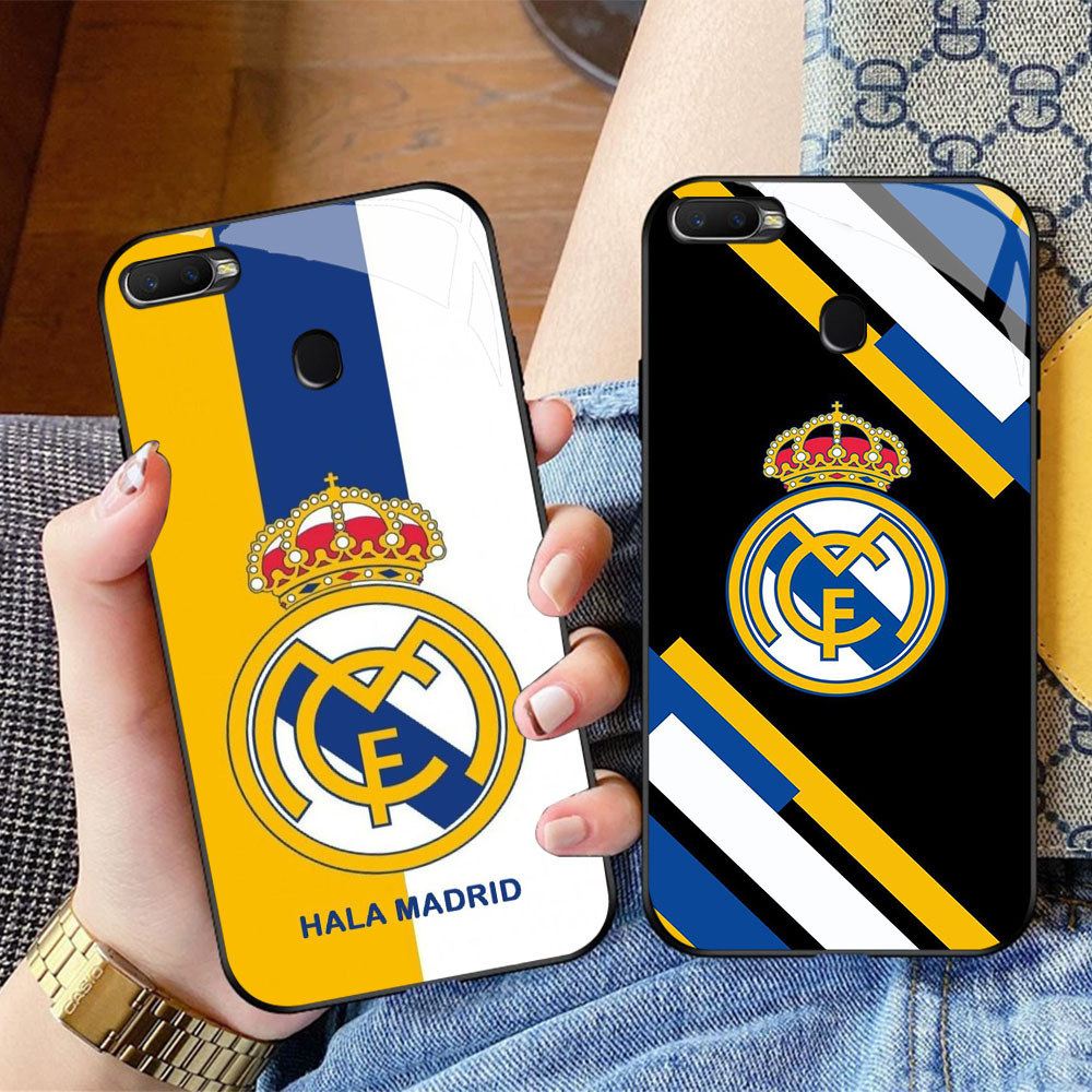 CK-25 Real Madrid Football Club HD Glass Casing สําหรับ OPPO A7 A12 A12S A11K A5S F9 F7 F5 Realme 2 
