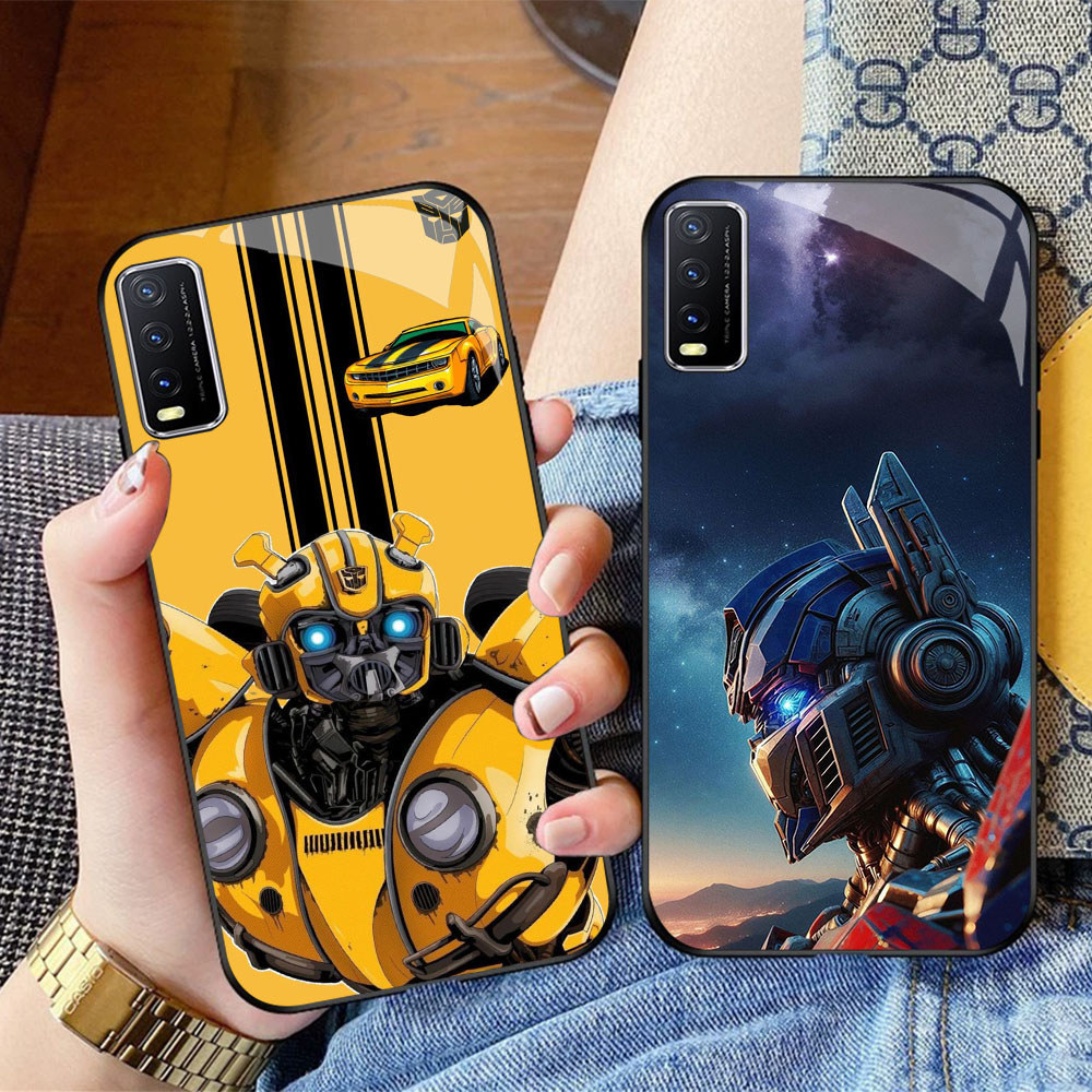 CK-32 Transformers Bumblebee HD Glass Casing สําหรับ VIVO Y20 Y20s Y20i V15 Y50 S1 Y30 V50 Y03 Y29 L