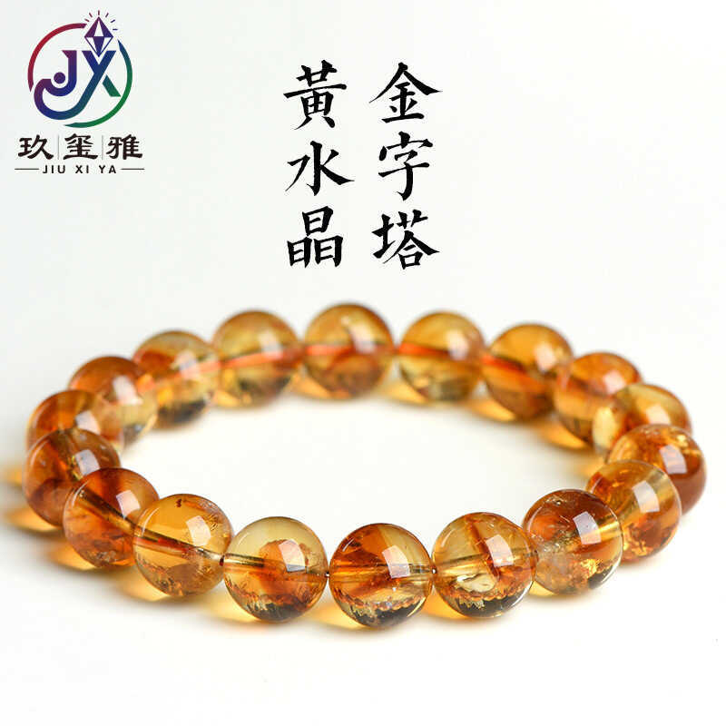 สร้อยข้อมือคริสตัลธรรมชาติ citrine pyramid ลูกปัดเกรด 7A เพิ่มพลังงานบวกสำหรับคุณ