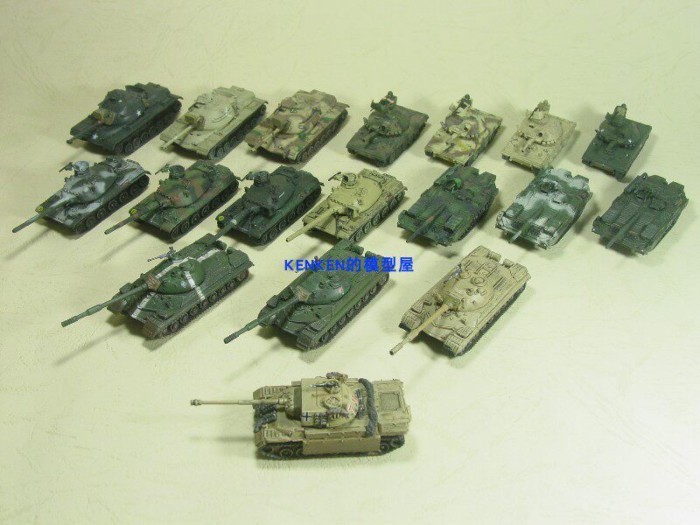 TAKARA Ocean Hall Tank Museum 9 กระสุน 1/144 M48/M551/T10/AMX30/Strv.103 Limited Edition รถรุ่น