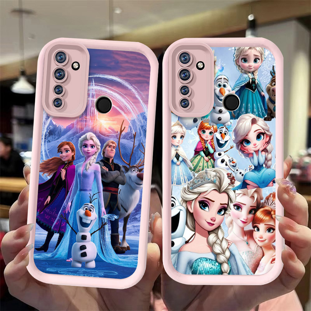 J-25 Frozen ดำขาวชมพูเคสโทรศัพท์หรับ Realme 5S Q 5 7i 5i C17 Pro