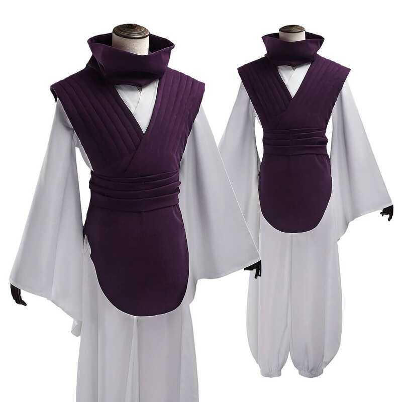 ชุดคอสเพลย์ HOLOUN Jujutsu JJK มังงะอนิเมะ ชโซโระ เสื้อกั๊กสีม่วง ผ้าคลุมคอ เข็มขัด กางเกงยางยืดสีขา