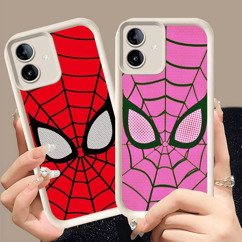 Q-35 Spider-man ขาวดำเคสโทรศัพท์หรับ Samsung A05 A07 A06 A04E A04 A03 5G ปกสีชมพู