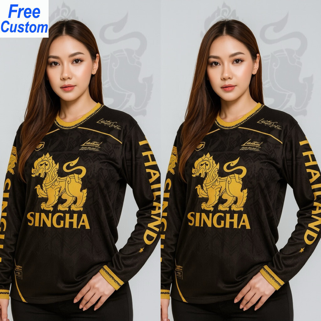 2569 เสื้อกีฬาแขนยาว LP Singha 4 สี Micro Sport ผ้าเหมาะสําหรับทั้งผู้หญิงและผู้ชายเสื้อไทยเสื้อใหม่