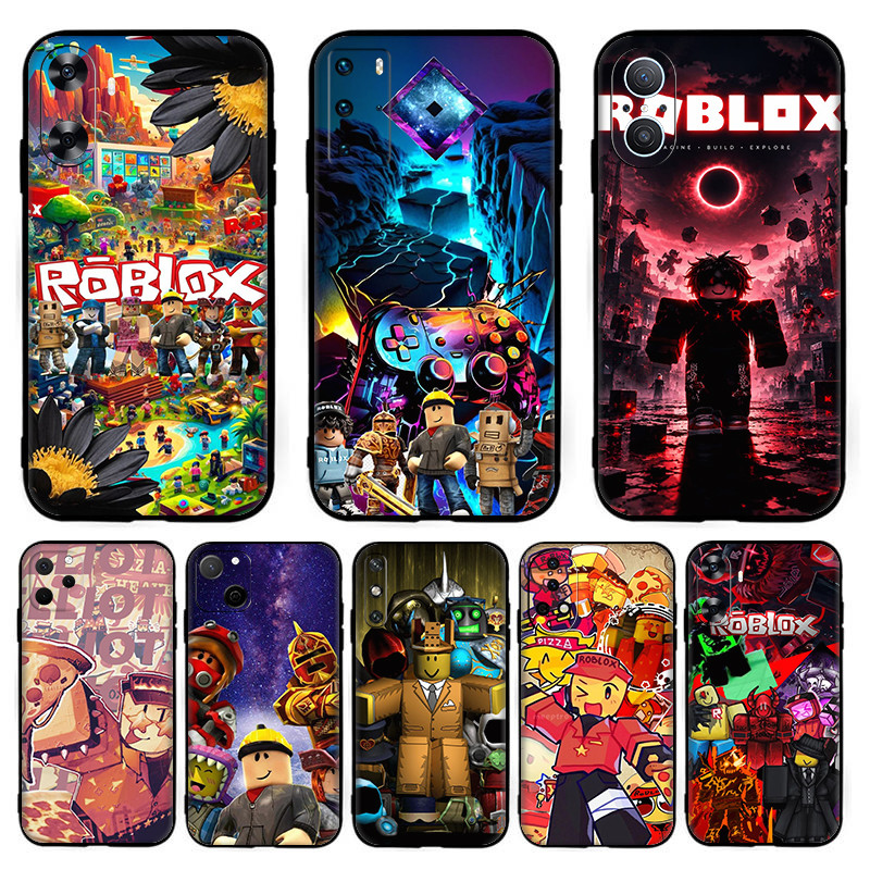 สําหรับ Huawei Nova 2i 2 Lite 3 3i 4E 5i 5T 7 10 SE 8i Y61 อะนิเมะการ์ตูน Roblox นุ่มสีดํา TPU เคสโท