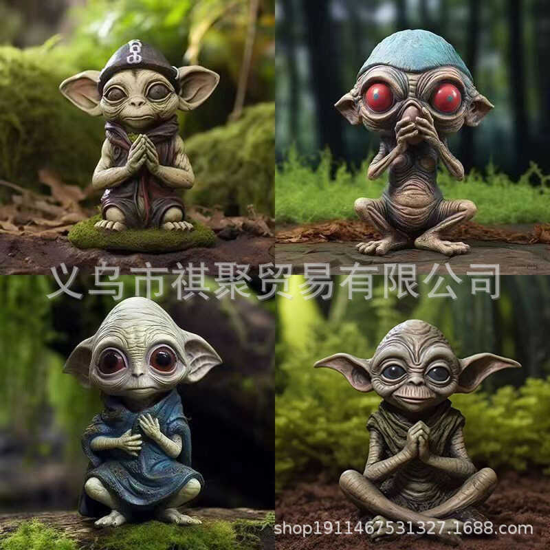 Alien Garn Sculpture Halloween Alien Garn Sculpture งานฝีมือเรซิน