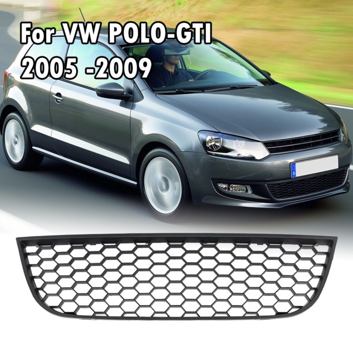 Front Lower Bumper Grilles for VW POLO-GTI MK4 9N3 2006-2009 Racing Grill Center Grill Vent Grill C