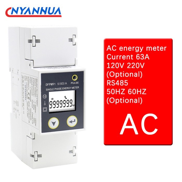 DFPM91 Electronic Watt-hour Meter AC Energy Meter Single-Phase Multi-Function Smart Reading RS485/M