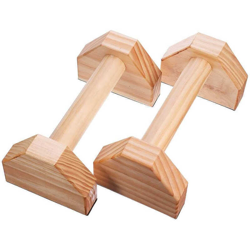 mnastics Calisthenics Handstand Bar Wooden Fitness Exercise Tools Training Gear Push-Ups Double Rod