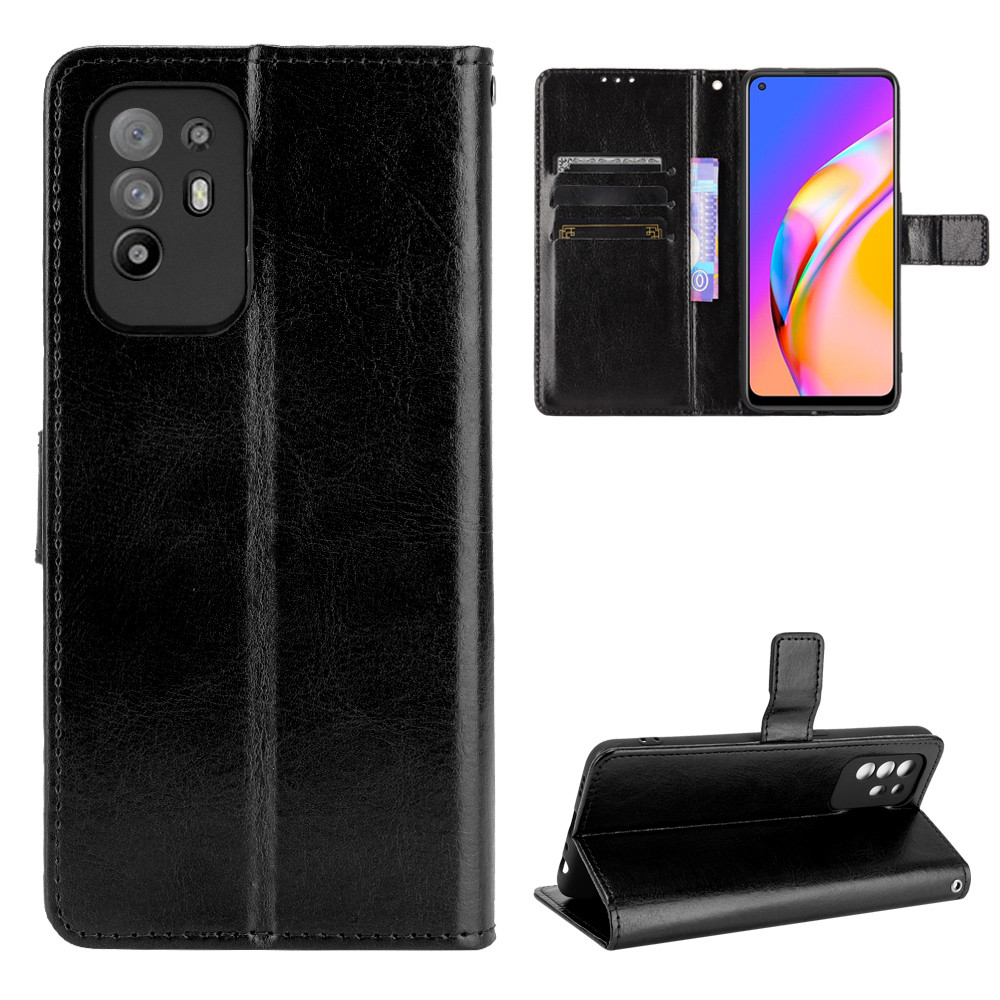 กระเป๋าสตางค์หนังสําหรับ OPPO A91 A92 A92S A93 A94 A95 A96 A98 A80 5G Flip Card Slot เคสโทรศัพท์ฝาคร
