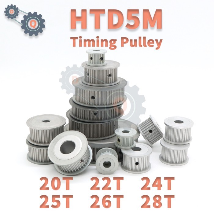 HTD 5M Timing Pulley 20T 22T 24T 25T 26T 28T Synchronous Wheel 20Teeth 22Teeth 24Teeth 25Teeth 26Te