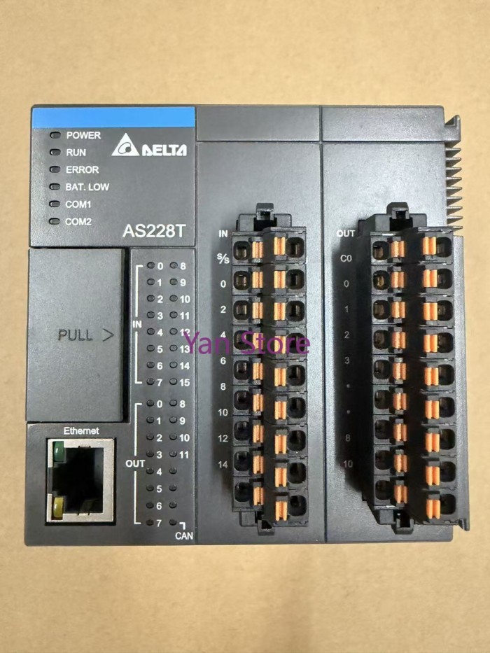 Original  AS228T-A AS228P-A AS228R-A 16DI 12DO PLC programmable controller Built In USB Ethernet Po