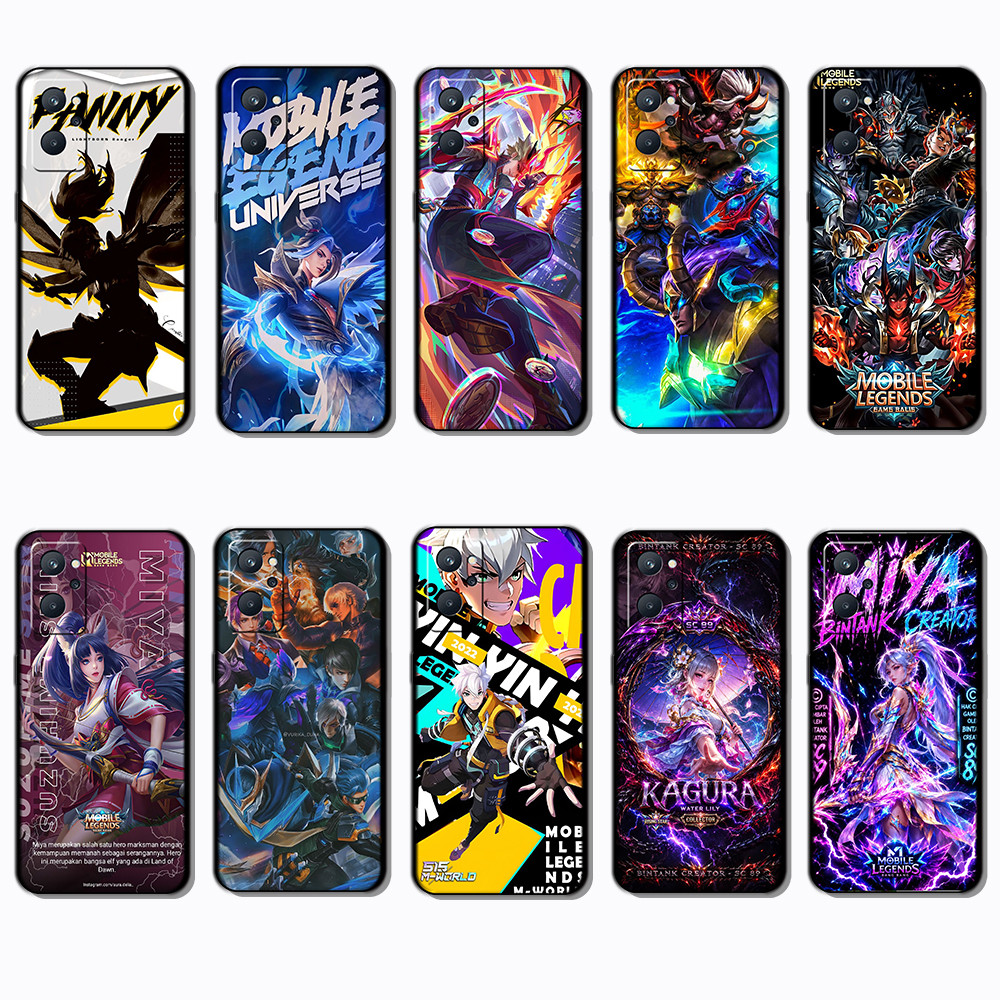 เคสโทรศัพท์สีดํานุ่มสําหรับRealme 9 Pro Plus 9i 4G 12 Lite 12X 12 + 13 Mobile Legendsแฟชั่นพิมพ์เคสโ