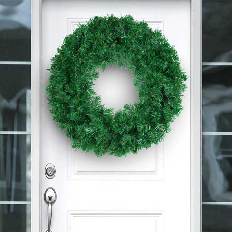 C 30/40/50Cm Artificial Green Wreath PVC Wall Wre Seasonal Home The Wreath Christmas Ribbon Wreath