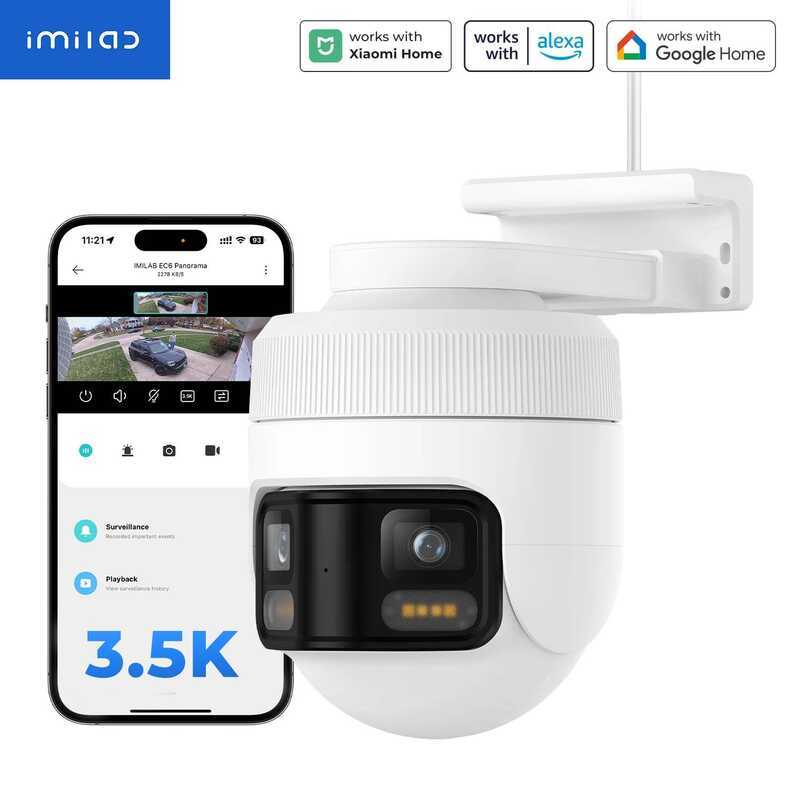 กล้องวงจรปิด IMILAB EC6 Panorama WiFi ความละเอียด 6MP มุมมอง 180 องศา° กล้อง PTZ ตรวจจับมนุษย์ด้วย A