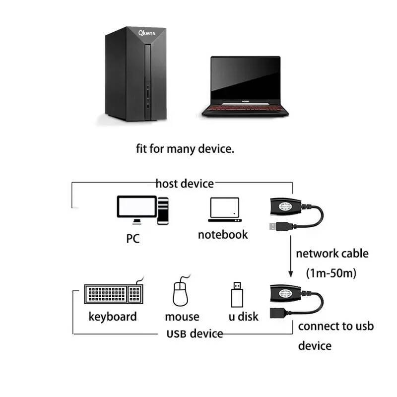 USB To RJ45 Extender อะแดปเตอร์ผ่าน Cat5e Cat6 Ethernet สาย 30 M 50 M 150ft สําหรับแล็ปท็อป PC USB เ