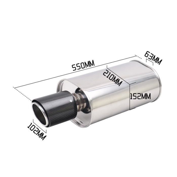 Universal Auto Car Exhaust Muffler Stainless Steel Silence 2.5" to 4" Performance Upgrade Exhaust O