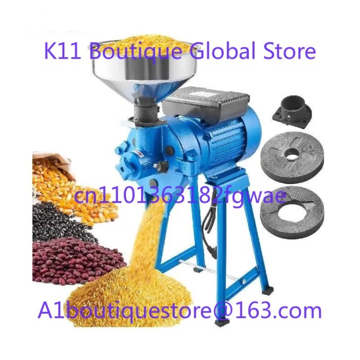 High Efficiency Flour Grinder Heavy Duty Feed Flour Commercial Electric Powder Corn Grain Grinder
