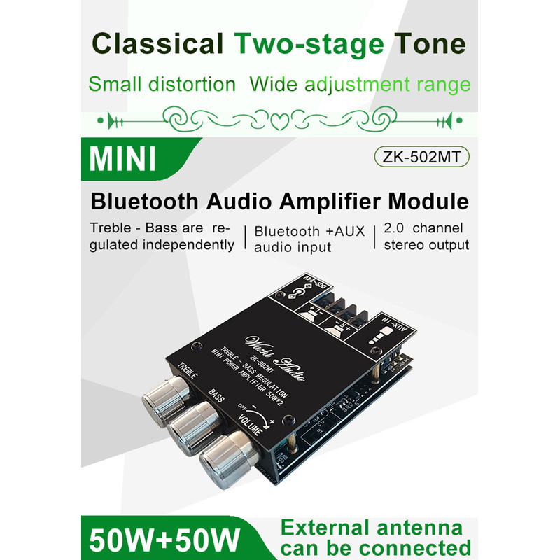 ❤ Zk-1002Mt 502Mt 2*100W 2*50W บลูทูธ5.0เครื่องขยายเสียงบอร์ดเครื่องขยายเสียงสเตอริโอพลังงานสูง