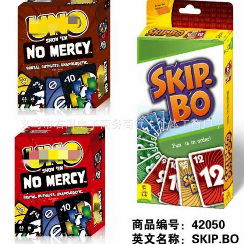 เวอร์ชั่นต่างประเทศ UNO Solitaire Card SKIP-BO เวอร์ชันภาษาอังกฤษเกมกระดาน Tarot Desktop UNO Card Pl