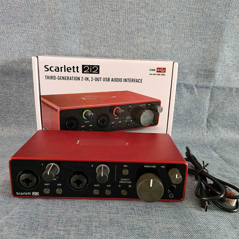 การค้าต่างประเทศ Scarlett 2i2 คอมพิวเตอร์มืออาชีพการ์ดเสียงภายนอกบันทึก USB เครื่องดนตรีการจัดเพลง