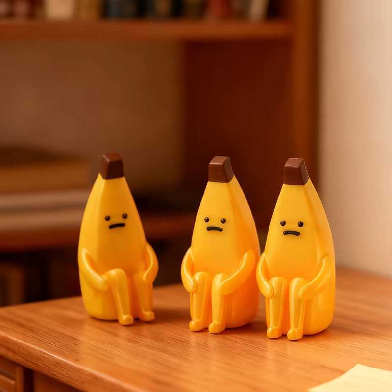 M 3D Anxious Banana Printed Figs – Durable Pla Decor For Home, Office & Car, Giftable (1/2/3Pcs)