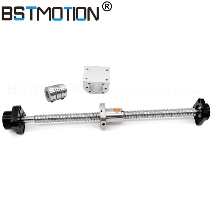 1605 Ball Screw 350mm + SFU1605 Nut + FK12 FF12 Support + Ballnut Bracket + 6.35x10mm Shaft Coupler