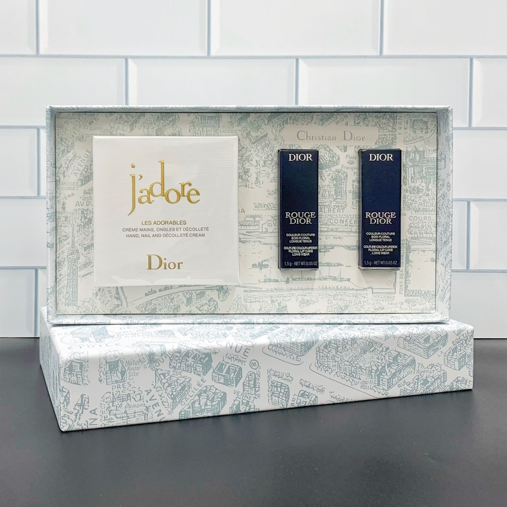 ยิงจริง❤ พิเศษ/85 ถุงของขวัญ+ป้ายจีน✔เซตสามชิ้นปริมาณยอดขายยอดนิยมของ Dior ประกอบด้วย ตัวอย่างลิปสติ