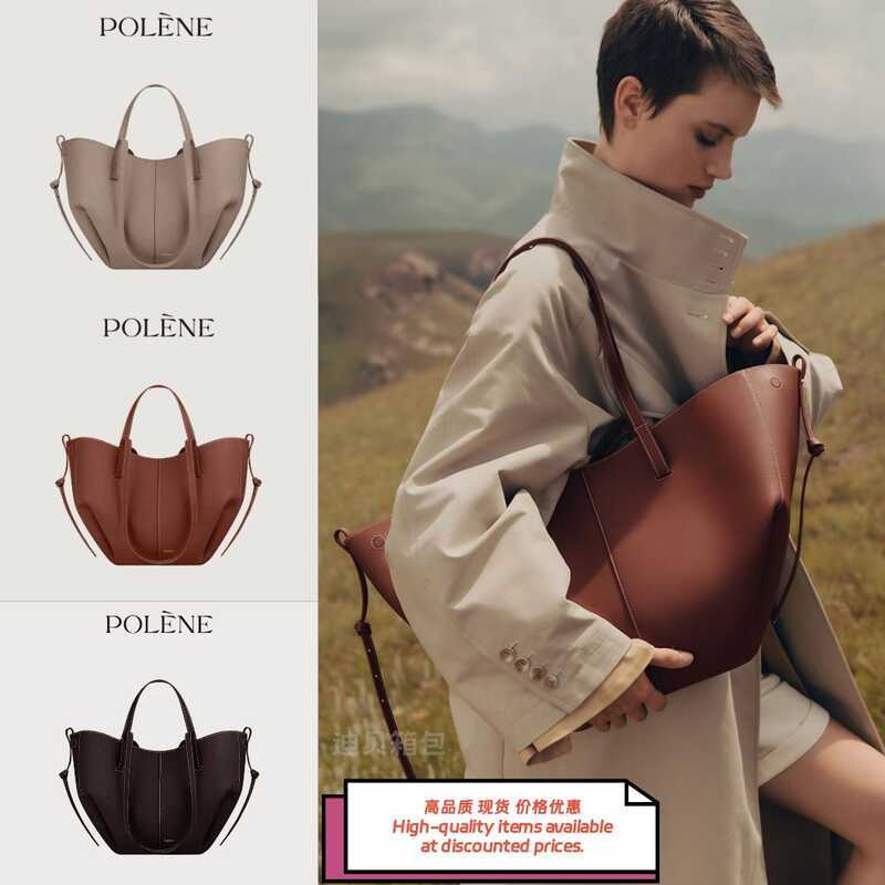 Polene Polene Polene Wings Bag Cyme Cowhide Handbag รูปแบบใหม่ประเภทถัง Crossbody Female Bag Tote